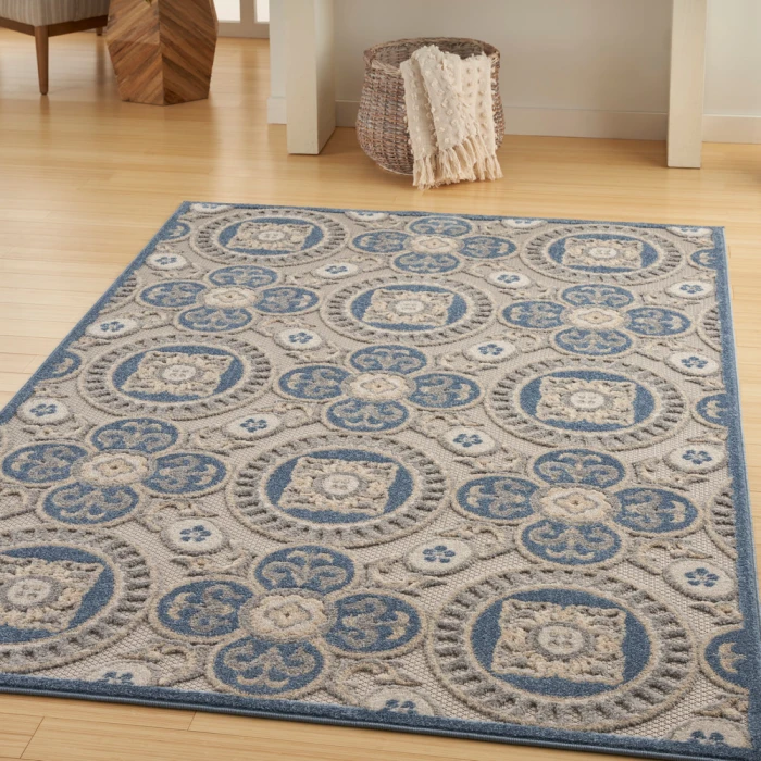 Nourison Aloha Area Rug ALH30 Blue/Grey