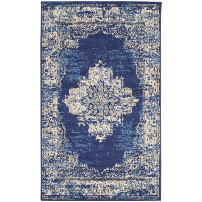 Nourison Grafix Area Rug GRF14-Navy Blue