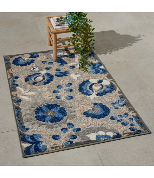 Nourison Aloha Area Rug ALH17-Natural/Blue
