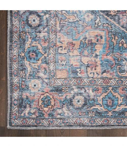Nicole Curtis Machine Washable Series 1 Area Rug SR101 Light Blue Multi