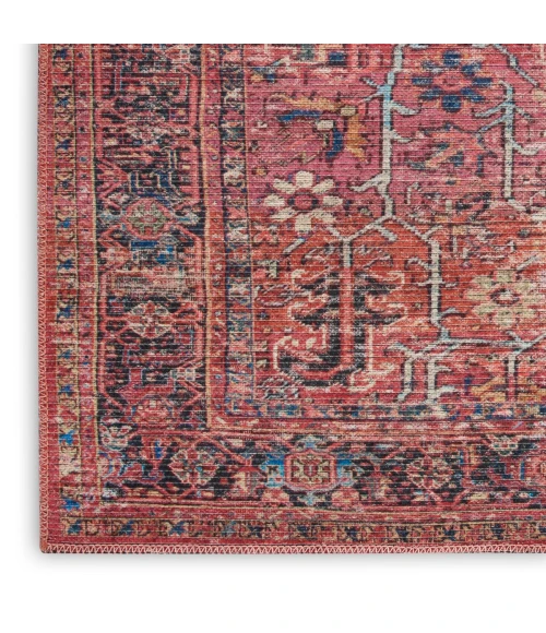 Nicole Curtis Machine Washable Series 1 Area Rug SR102 Red 5' x 7'