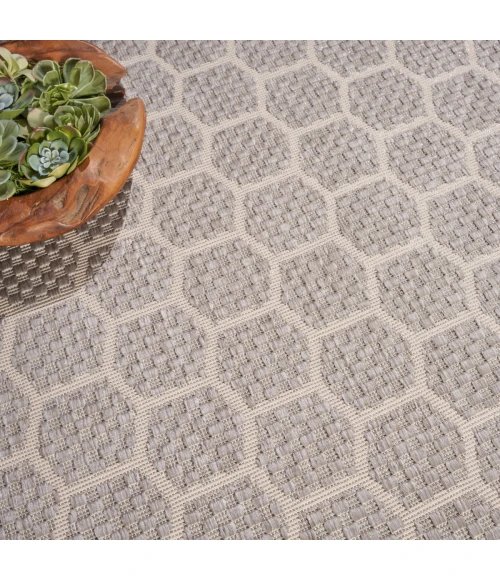 Nourison Twist Reversible Grey TWS01 8 ft. X Round Rug