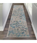 Nourison Tranquil Runner Area Rug TRA03-Ivory/Turquoise