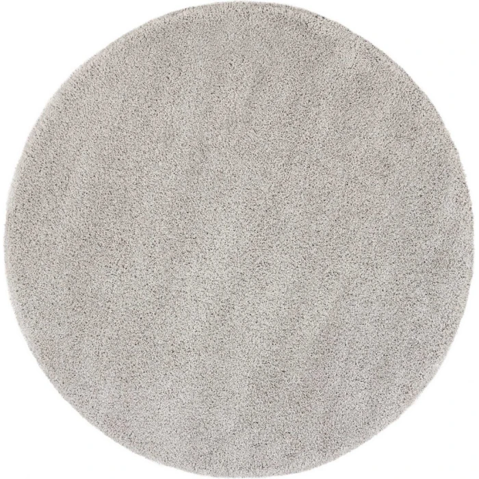 Nourison Malibu Shag Round Area Rug MSG01-Silver Grey