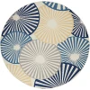 Nourison Home Grafix GRF20 White 8 ft. Round Area Rug