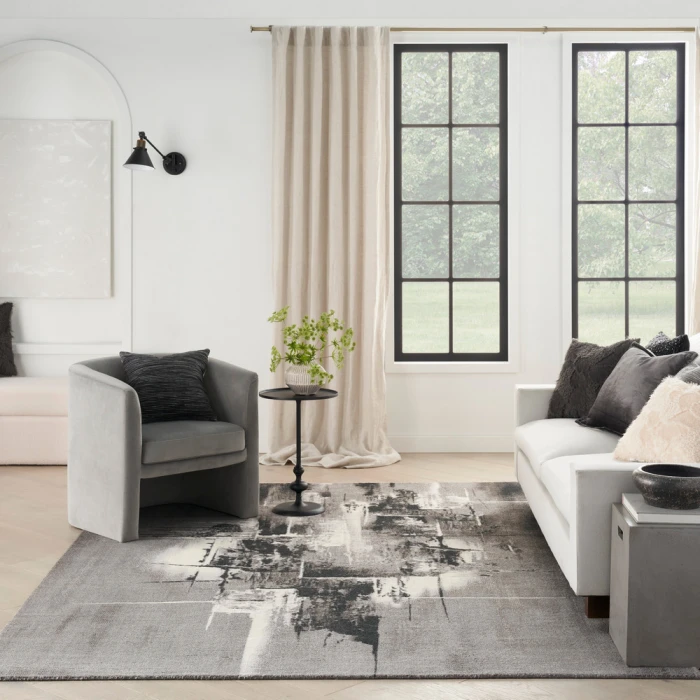Nourison Twilight Area Rug TWI30 Grey/Ivory/Black