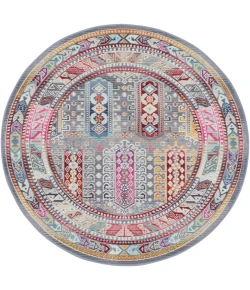 Nourison Home Vintage Kashan VKA06 Grey/Multi 4 ft. Round Area Rug