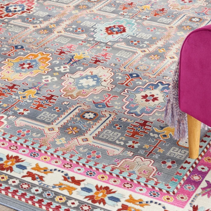 Nourison Vintage Kashan Area Rug VKA05-Grey/Multi