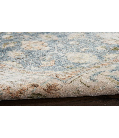 Nourison Astra Machine Washable Silver Blue ASW11 2 ft. 2 in. X 8 ft. Rectangle Rug