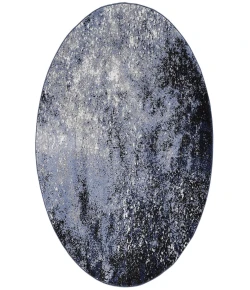 Nourison Home Passion PSN10 Light Blue Black 5 ft. 3 in. Round Area Rug