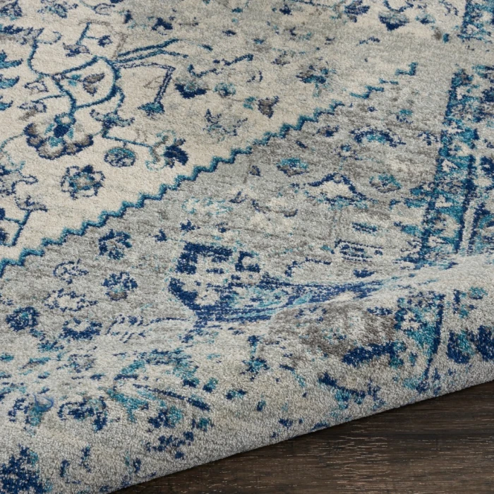 Nourison Tranquil Runner Area Rug TRA06-Ivory/Light Blue