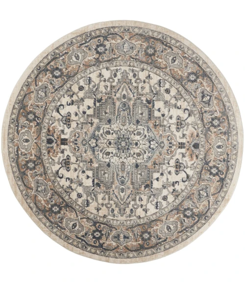 Nourison Quarry Ivory Grey QUA05 8 ft. X Round Rug