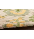 Nourison Aloha Ivory Green ALH17 5 ft. 3 in. X 7 ft. 5 in. Rectangle Rug
