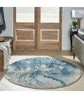 Nourison Maxell Area Rug MAE08 Ivory/Teal 5'3" x round
