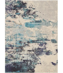 Nourison Home Celestial CES02 Ivory Teal Blue 5 ft. 3 in. X 7 ft. 3 in. Area Rug