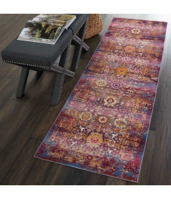 Nourison Home Vintage Kashan VKA03 Red/Multicolor 2 ft. 4 in. X 8 ft. Area Rug