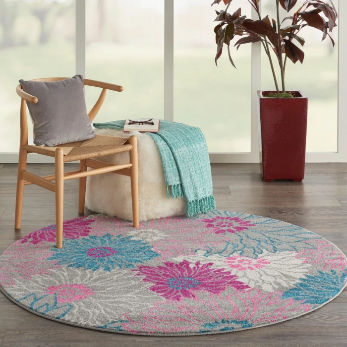 Nourison Passion Round Area Rug PSN17-Grey