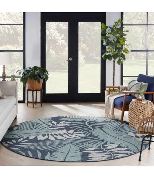 Nourison Home Garden Oasis Navy GOA02 8 ft. Round Rug