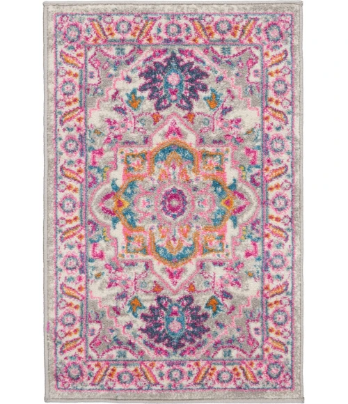 Nourison Passion Area Rug PSN20-Light Grey/Pink