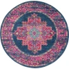 Nourison Home Passion PSN03 Blue 4 ft. Round Area Rug