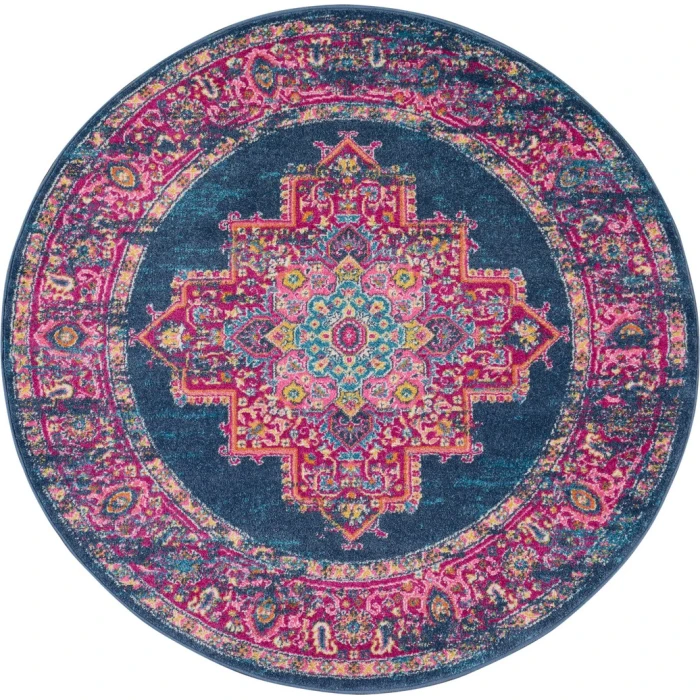 Nourison Passion Round Area Rug PSN03-Blue
