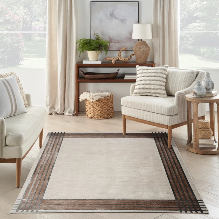 Nourison Desire Area Rug DSR01 Ivory/Silver
