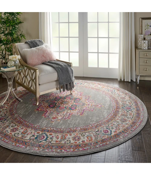 Nourison Passion Round Area Rug PSN03-Grey