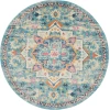 Nourison Home Passion PSN25 Ivory Light Blue 8 ft. Round Area Rug