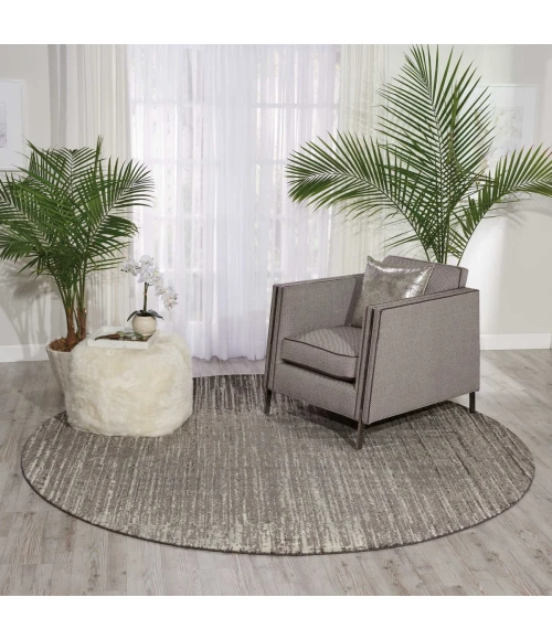 Nourison Twilight Round Area Rug TWI14 Smoke 8' Round