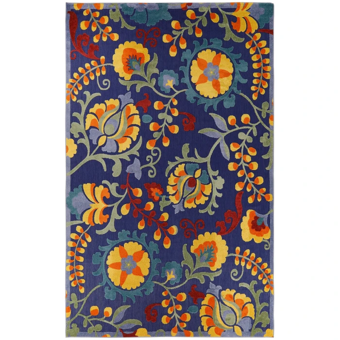 Nourison Aloha Navy Multicolor ALH17 7 ft. 10 in. X 10 ft. 6 in. Rectangle Rug