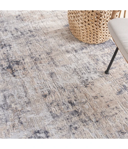 Nourison Rustic Textures Area Rug RUS01 Grey/Beige 7'10" x round