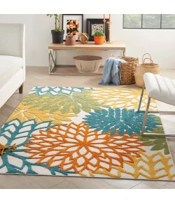 Nourison Home Aloha ALH05 Turquoise Multicolor 6 ft. X 9 ft. Area Rug