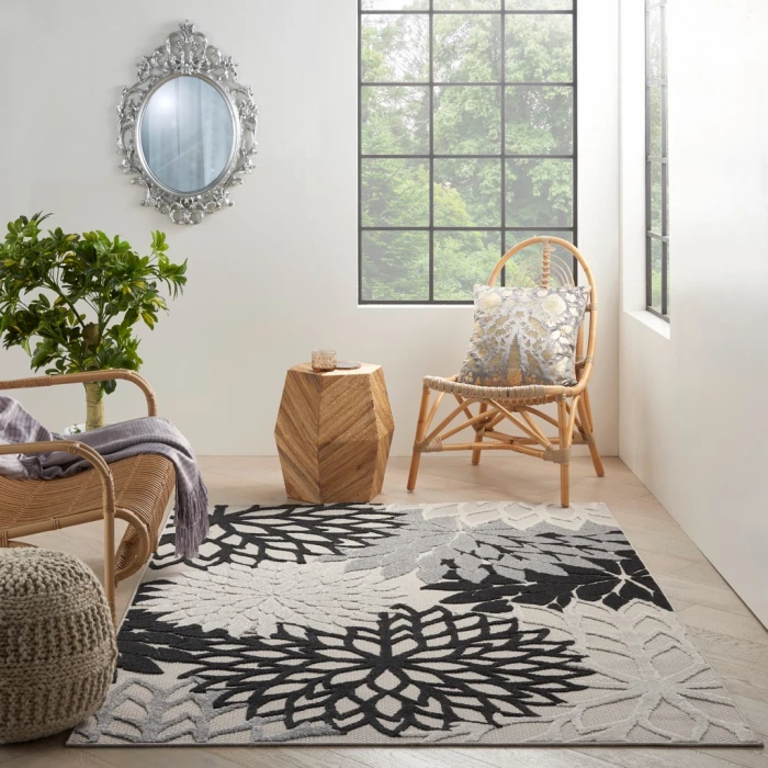 Nourison Aloha Area Rug ALH05-Black White