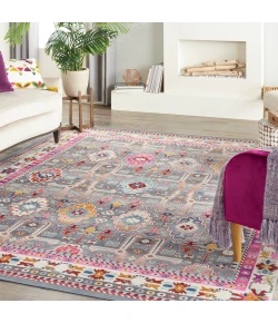 Nourison Home Vintage Kashan VKA05 Grey/Multi 7 ft. 10 in. X 9 ft. 10 in. Area Rug