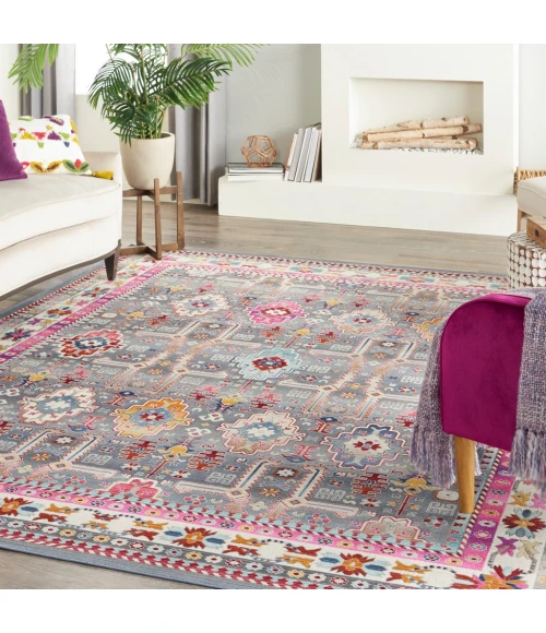 Nourison Vintage Kashan Area Rug VKA05-Grey/Multi