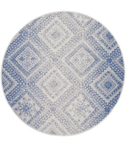 Nourison Home Whimsicle WHS17 Ivory Blue 5 ft. Round Area Rug