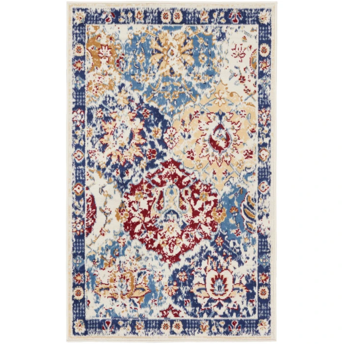 Nourison Grafix Blue Multicolor GRF31 3 ft. X 5 ft. Rectangle Rug
