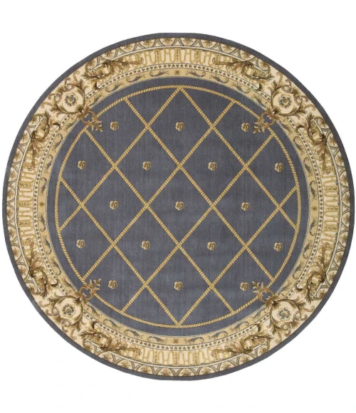 Nourison Home Ashton House Blue AS03 7ft.5in. x Round Round Rug