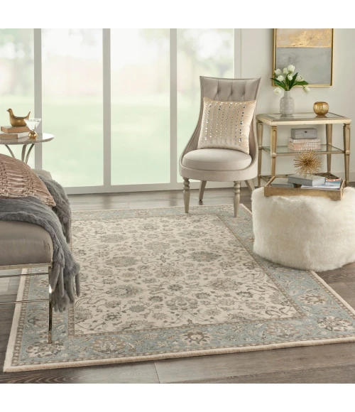 Nourison Living Treasures Area Rug LI16-Ivory/Aqua