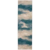 Nourison Home Maxell MAE06 Ivory/Teal 2 ft. 2 in. X 7 ft. 6 in. Area Rug