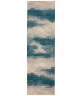 Nourison Maxell Area Rug MAE06 Ivory/Teal 2'2" x 7'6"