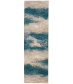 Nourison Home Maxell MAE06 Ivory/Teal 2 ft. 2 in. X 7 ft. 6 in. Area Rug