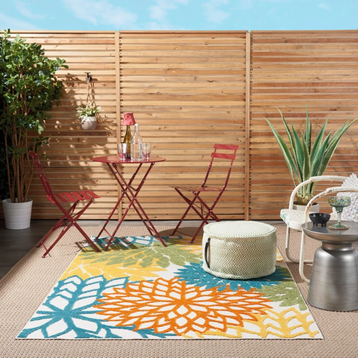 Nourison Aloha Area Rug ALH05 Turquoise Multicolor