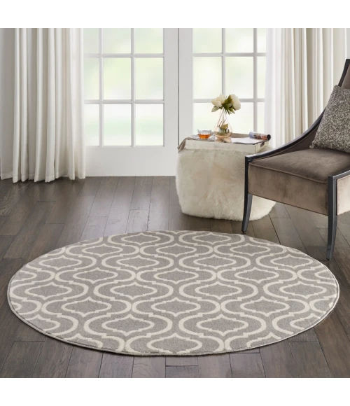 Nourison Jubilant Round Area Rug JUB19-Grey