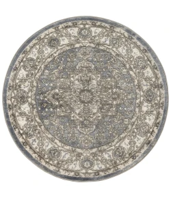 Nourison Home Quarry QUA05 Blue 4 ft. Round Area Rug