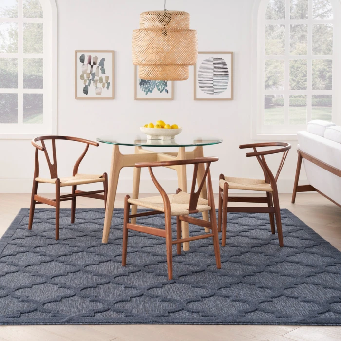 Nourison Easy Care Area Rug NES01 Navy Blue