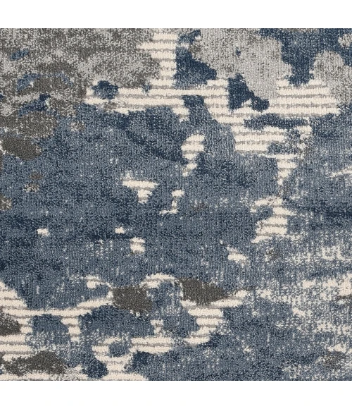 Nourison Rustic Textures Area Rug RUS08 Grey/Blue 5'3" Round