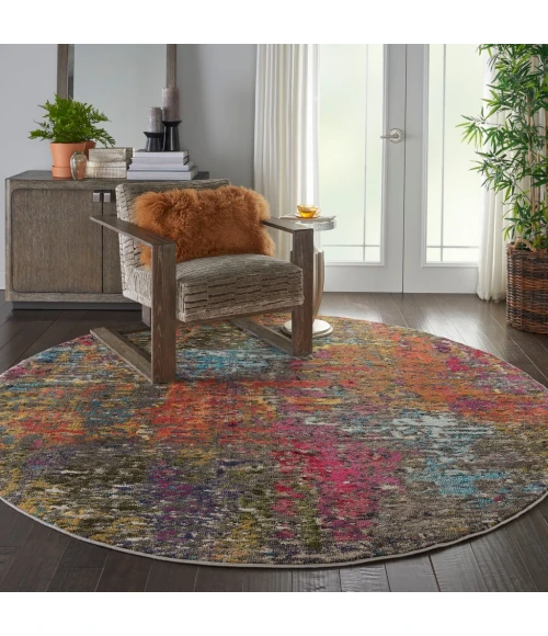 Nourison Celestial Round Area Rug CES14-Sunset