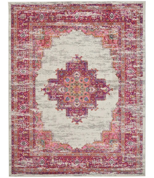 Nourison Passion Area Rug PSN03-Ivory/Fuchsia