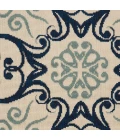 Nourison Caribbean Square Area Rug CRB02-Ivory/Navy